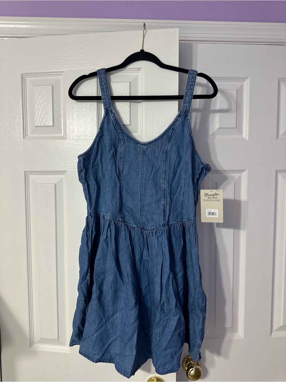 NWT Wrangler Retro Denim Drop Waist Dress L